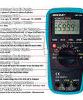 Automotive Dwell Meter Digital Multimeter Auto Range TRMS 5999 Counts with display and control buttons, detail view.