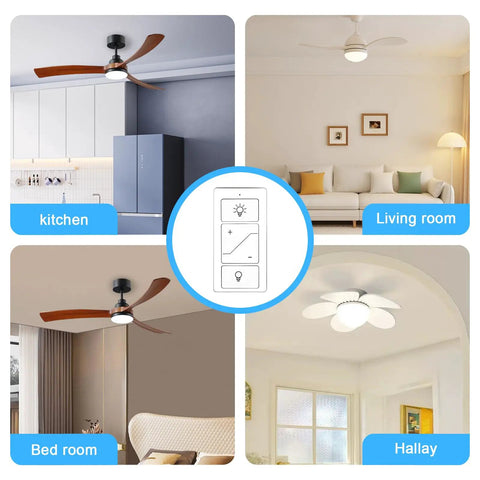 Image showing Slick Smart Dimmer Switch With Wireless Remote Control in kitchen, living room, bedroom, and hall.