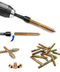 Dang Solid Heavy Duty 1/4 Inch Hex Drive Hanger Bolt Bit For Threaded Rods And Wood Screws All Threaded Insert Adapter in use with drill