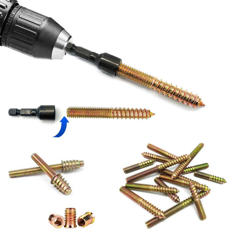 Dang Solid Heavy Duty 1/4 Inch Hex Drive Hanger Bolt Bit For Threaded Rods And Wood Screws All Threaded Insert Adapter in use with drill