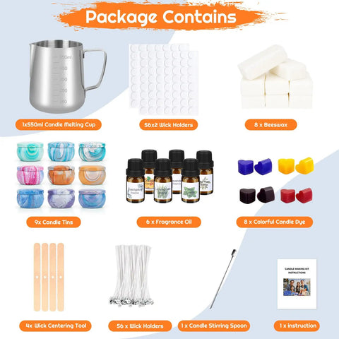 All In One DIY Candle Making Kit for Adults With Beeswax Essential Oils Dyes Wicks And Tins No Fuss Beginner Friendly Craft Gift Set
