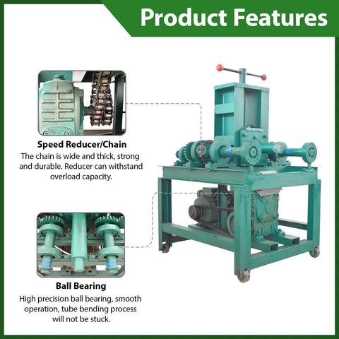 Heavy Duty Electric Pipe Tube Bender 3HP 220V Single Phase rigged with speed reducer and ball bearing for efficient bending.