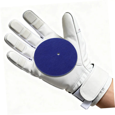 Fencing Epee Hand Guards 2 Pack Lightweight Protective Shields For Youth Practice And Tournament Training on white glove