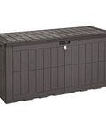 134 Gallon Waterproof Resin Deck Box With Lock Doubles As A Two Person Bench For Patio Cushions Garden Tools And Pool Gear Tough As Nails