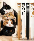 4 Pack Cute Cat Gel Pens Retractable 0.5mm Black Ink Writing Pens For Kids Teens Students And Grownups, Kawaii Kitten Cartoon Pen Set
