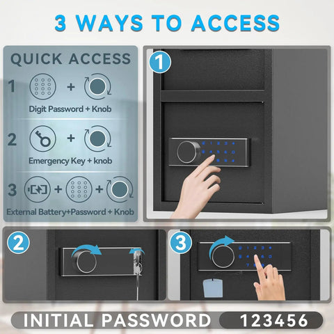 Heavy Duty Fireproof Deposit Safe With Front Drop Slot And Digital Combination Lock For Cash And Important Documents