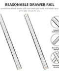 16mm Wide Drawer Slides 200mm Push To Open Rails Side Mount Two-Section Track For Kitchen Cabinets And Office Storage