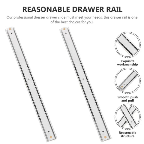 16mm Wide Drawer Slides 200mm Push To Open Rails Side Mount Two-Section Track For Kitchen Cabinets And Office Storage