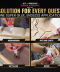 Thick Super Glue Pro Grade Kit 2 Oz With Gap Filling CA Glue Cyanoacrylate Adhesive used for woodworking, crafts, and repairs.