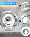 Close-up of Electric Stove Drip Pan Covers Replacement For W10278125 4 Pack displaying 6 and 8 inch nonstick drip trays.