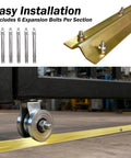 12 Foot Section V Track For Sliding Driveway Gates Heavy Duty Galvanized Steel Inverted V Groove Rail With Anchors shown installed
