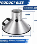 Bad Boy Stainless Steel Fume Extractor crafted to tackle thick welding fumes, 450MM outer diameter, suitable for 200mm ribbed pipe.