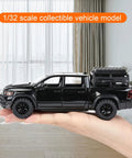 Pickup Truck Diecast Model Car For Kids One Thirty Second Scale With Sound And Light displayed on open hand indoors