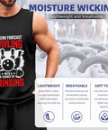 Men's Soft Cotton Muscle Tank Top With Fresh Bike Mechanic Graphic Design ultra lightweight black sleeveless top for workouts.