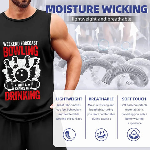 Men's Soft Cotton Muscle Tank Top With Fresh Bike Mechanic Graphic Design ultra lightweight black sleeveless top for workouts.