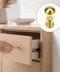 Hella Durable Gold Brass Decorative Screws With Rust Resistant Caps For Super Easy Furniture Upholstery And Mirror Mounting in drawer use.