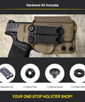 Built Tough As Nails Metal Belt Clip For IWB OWB Concealed Carry Rig And Every Day Sheath With Complete Hardware Kit In Clean Dark Gray Tone Crafted Stateside, showing heavy duty metal clip on holster.