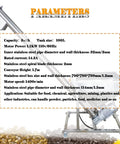 Rock Solid Automatic Screw Conveyor Feeder Machine With Food Grade Stainless Steel Auger, 3 Cubic Meter Hour Output, Plug And Play 110V Motor mounted on a wheeled frame for easy granular transfer.