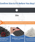 Premium Stone Faucet Mat For Kitchen Sink Heavy Duty Water Absorbing Splash Guard Fast Drying Countertop Protector 30in x 4in size with sandpaper.