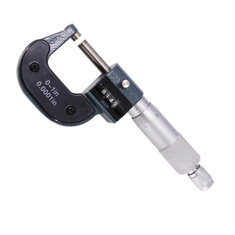 One Inch Outside Micrometer With Carbide Tips And Digit Counter Precision 0.0001 Inch Range From Zero To One Inch With 0.001 Inch Reading