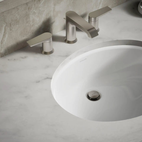 Oval Undermount Bathroom Sink White 17x14 Inch, Vitreous China, Overflow Drain, Fits Standard 14x17 Cutout, sleek modern design