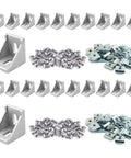 20 Sets 10 Series Aluminum Extrusion Corner Bracket Kit Pro Grade 1x1 Inch Right Angle L Connectors With T Nuts And Stainless Hardware For 1010 Profiles Built To Last Aluminum Frame Building System shown with components