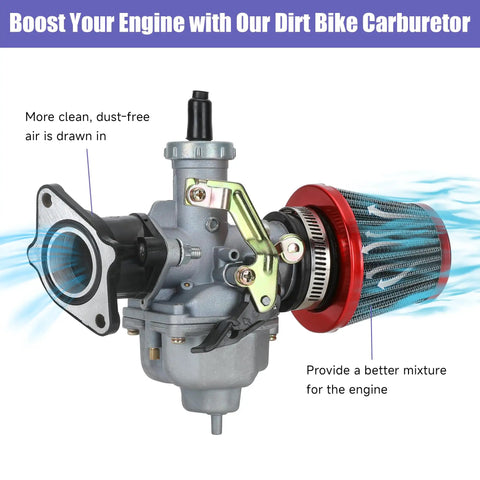 PZ27 Carburetor Kit for 125cc 150cc 200cc 250cc 4 Stroke Engines Bolt On With Throttle Cable Assembly Fits Dirt Bikes ATVs