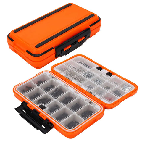 RC Screw Kit 537 Pieces Stainless Steel With Double Sided Storage Box Universal Spare Parts All In One For One Eighth One Tenth One Twelfth One Sixteenth RC Cars And Trucks Durable Rustproof Hardware Set For Quick Repairs, orange double-sided organizer open