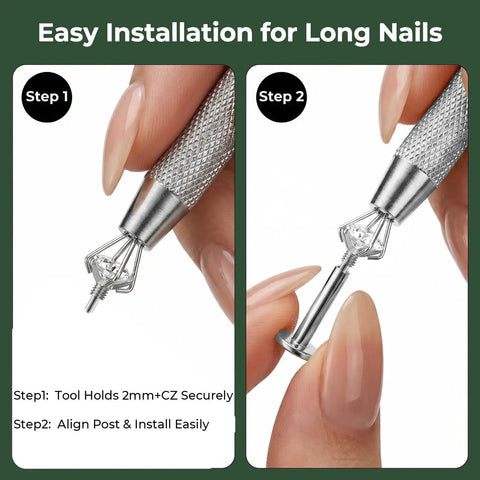 Flat Back Helix Earrings 16G 18G Internal Thread Stud In 316L Surgical Stainless Steel For Helix Cartilage Tragus Nose Labret With Ball Grabber Tool And CZ Options Bar Sizes 6mm 7mm 8mm Two And A Half Millimeter 3mm 4mm Silver, jewelry tool holding CZ stud
