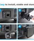 Installation steps of 2 Inch Tow Hitch Cover for Cars Trucks and ATVs Durable Trailer Hitch Receiver Cap With Secure Rubber Strap