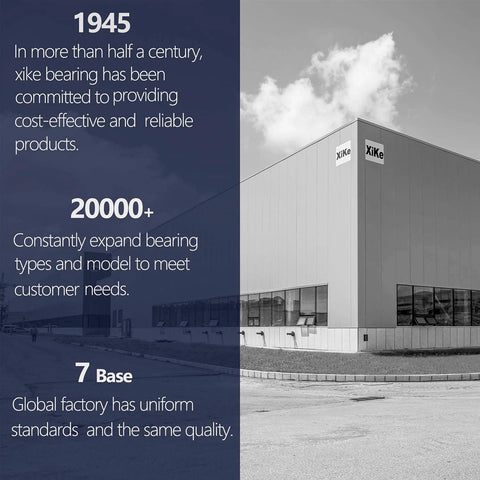 Bearing factory exterior with XiKe brand logos on building