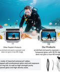 Diver underwater with Waterproof Dive Case For Action 5 Pro, Action 5, 4, And 3 Cameras, showcasing rugged submersible housing.