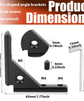 Heavy Duty Black Corner Brackets For 20 Series T Slot Aluminum Extrusion Build With 20 L Shape Joints, 80 Screws And Wrench Kit dimensions chart