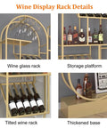Sleek O Shape Floor Standing Wine Rack With Glass Shelves Boss Level Industrial Storage For Home Bars And Kitchens Kickback Ready Stemware Display Unit Heavy Duty Design That Gets The Job Done showcasing details like a wine glass rack and tilted wine rack.