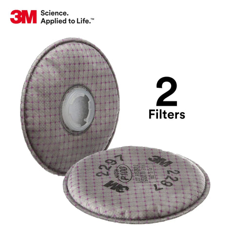 P100 Advanced Respirator Filter 2297 Pair With Heavy Duty Protection Against Oil And Non Oil Particulates, two filters image