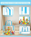 Six Pack Large Toy Storage Bags PVC Waterproof Organizers With Zipper And Handle shown in playroom with toys inside