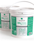 Seventy Percent Isopropyl Alcohol Wipes Bulk Pack Of 2, 2000 Count Total shown in two labeled buckets with handles