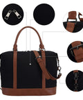 Canvas Travel Tote Bag For Women With Zipper, Weekender Duffel And Carry On Tote, featuring buckles and detachable strap