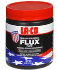 Water Soluble Copper Flux Paste For Soldering, All Weather Plumbing Grade, Brush In Cap, 4 Oz jar with red lid, Made In USA