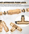64 Piece Brass DOT Air Line Fittings Kit All In One With Push Lock And Quick Connect NPT Thread For Air Line Hose