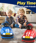 Two Pack Cool Cute Cartoon Remote Control Bumper Cars For Toddlers Mini RC Cars With Light And Sound in a living room setting