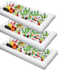 Three-Piece Inflatable Serving Bars Set With Drain Plug And Pump, Ice Cold Bar For Food And Drinks, Great For BBQs, Picnics