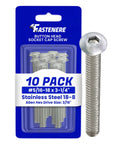 Heavy Duty 18 8 Stainless Steel Button Head Socket Cap Screws 5/16 18 X 3 1/4 Inch Full Thread Allen Bolts 10 Pack displayed.