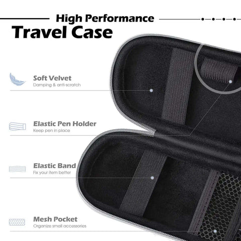 Interior of Sleek PU Leather Case Holder For Apple Pencil And Tablet Stylus Pens featuring soft velvet and elastic pen holder.