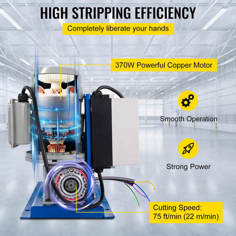 Portable Powered Wire Stripper Tool For Recycling Copper Wire 18 AWG To 1 Inch OD Range 11 Channels And 10 Blades in factory