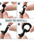 Hands assembling 4 Pack T Track Mount Tie Down Anchors For Roof Racks M8 Stainless Steel T Slot Bolts And Rings Kit Includes Nuts For Securing