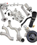 Upgraded Aluminum Coolant Water Pipe Kit For Jaguar F Type F Pace XE XF XJ Discovery Range Rover 2010 To 2021 featuring heavy duty aluminum parts.