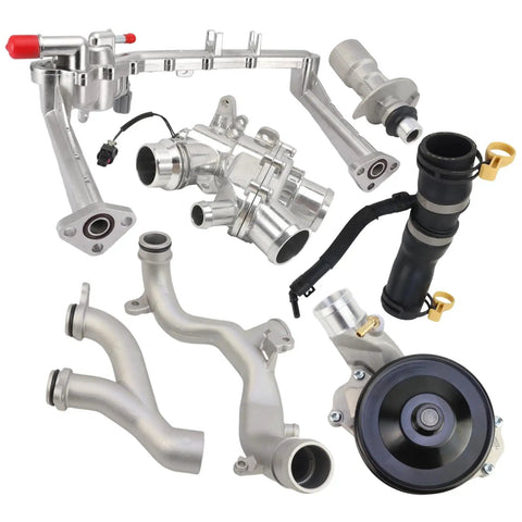 Upgraded Aluminum Coolant Water Pipe Kit For Jaguar F Type F Pace XE XF XJ Discovery Range Rover 2010 To 2021 featuring heavy duty aluminum parts.