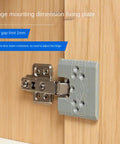 Door Hinge Router Jig With Adjustable Mortise Guide And 2mm Precision Groove mounted on wooden cabinet door