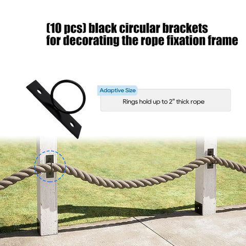 Ten Division No Fuss Quick Install Hoop Fixtures With Pre Drilled Setup Includes Screws shown securing outdoor rope